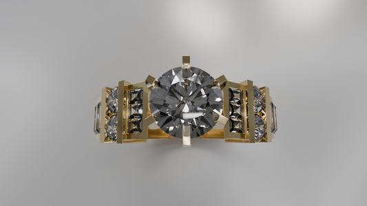 Modern Geometric Diamond Engagement Ring