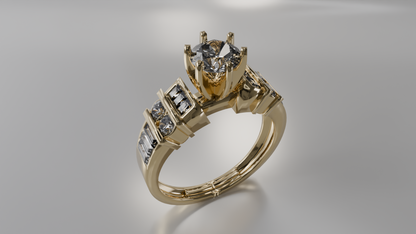 Modern Geometric Diamond Engagement Ring