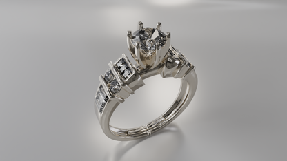 Modern Geometric Diamond Engagement Ring