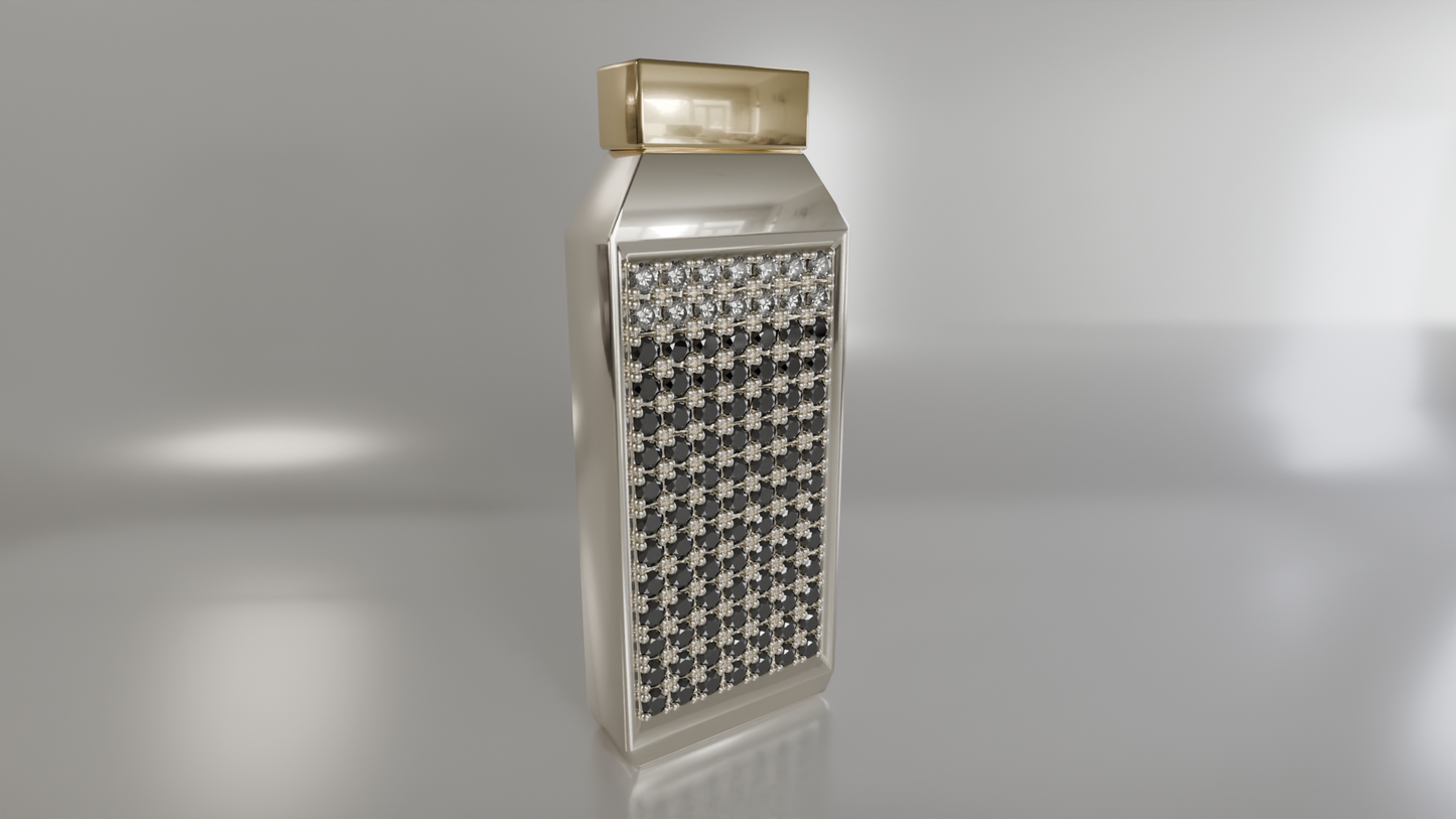 Prestige Royale: Diamond & Gemstone-Encrusted Luxury Bottle Pendant