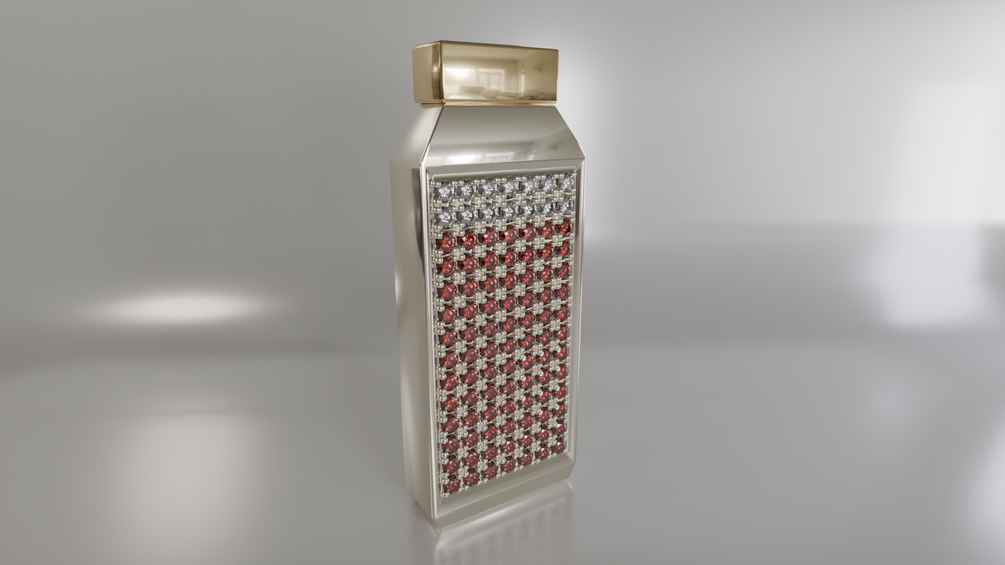 Prestige Royale: Diamond & Gemstone-Encrusted Luxury Bottle Pendant