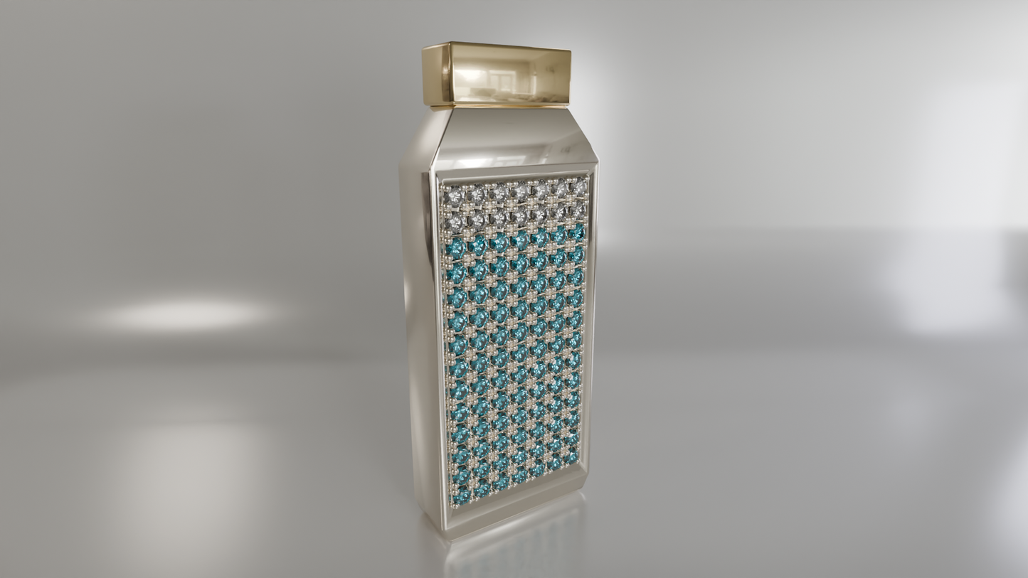 Prestige Royale: Diamond & Gemstone-Encrusted Luxury Bottle Pendant
