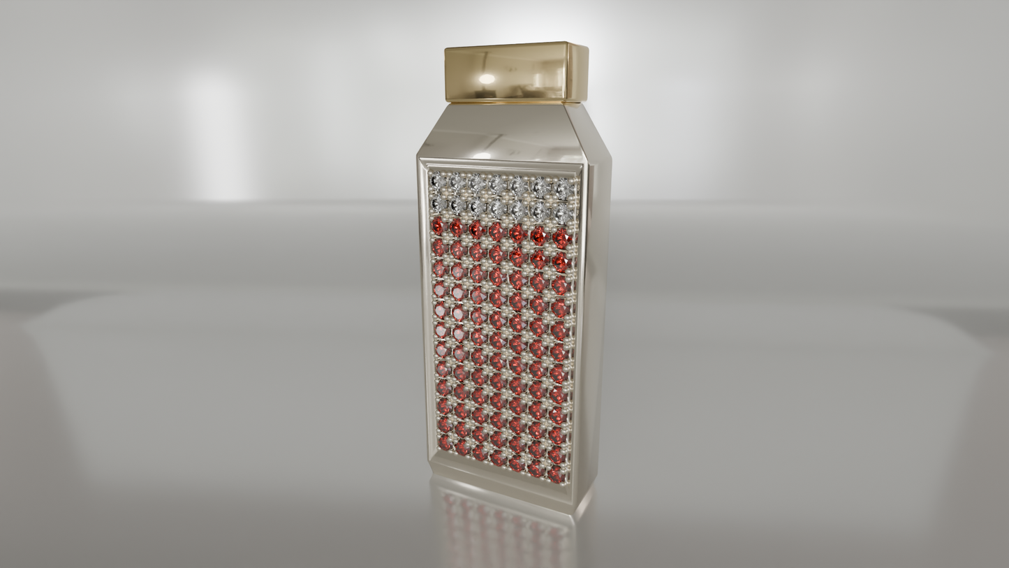 Prestige Royale: Diamond & Gemstone-Encrusted Luxury Bottle Pendant