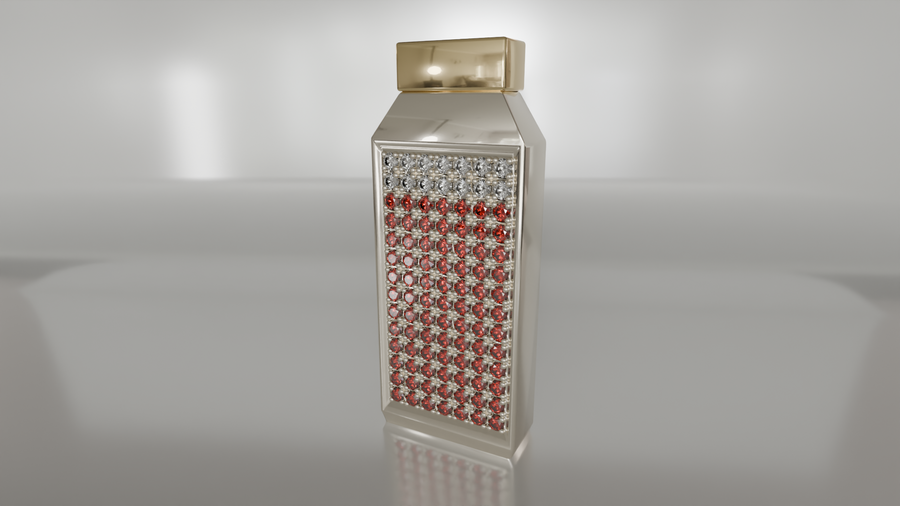 Prestige Royale: Diamond & Gemstone-Encrusted Luxury Bottle Pendant