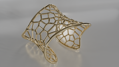 Celestial Web: Openwork Cuff Bracelet