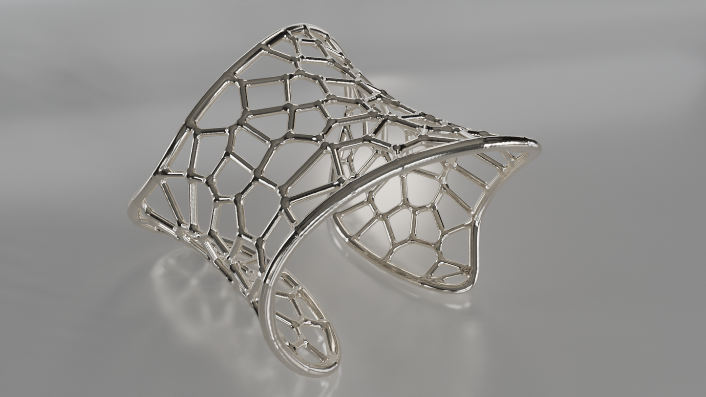 Celestial Web: Openwork Cuff Bracelet