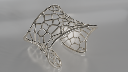 Celestial Web: Openwork Cuff Bracelet