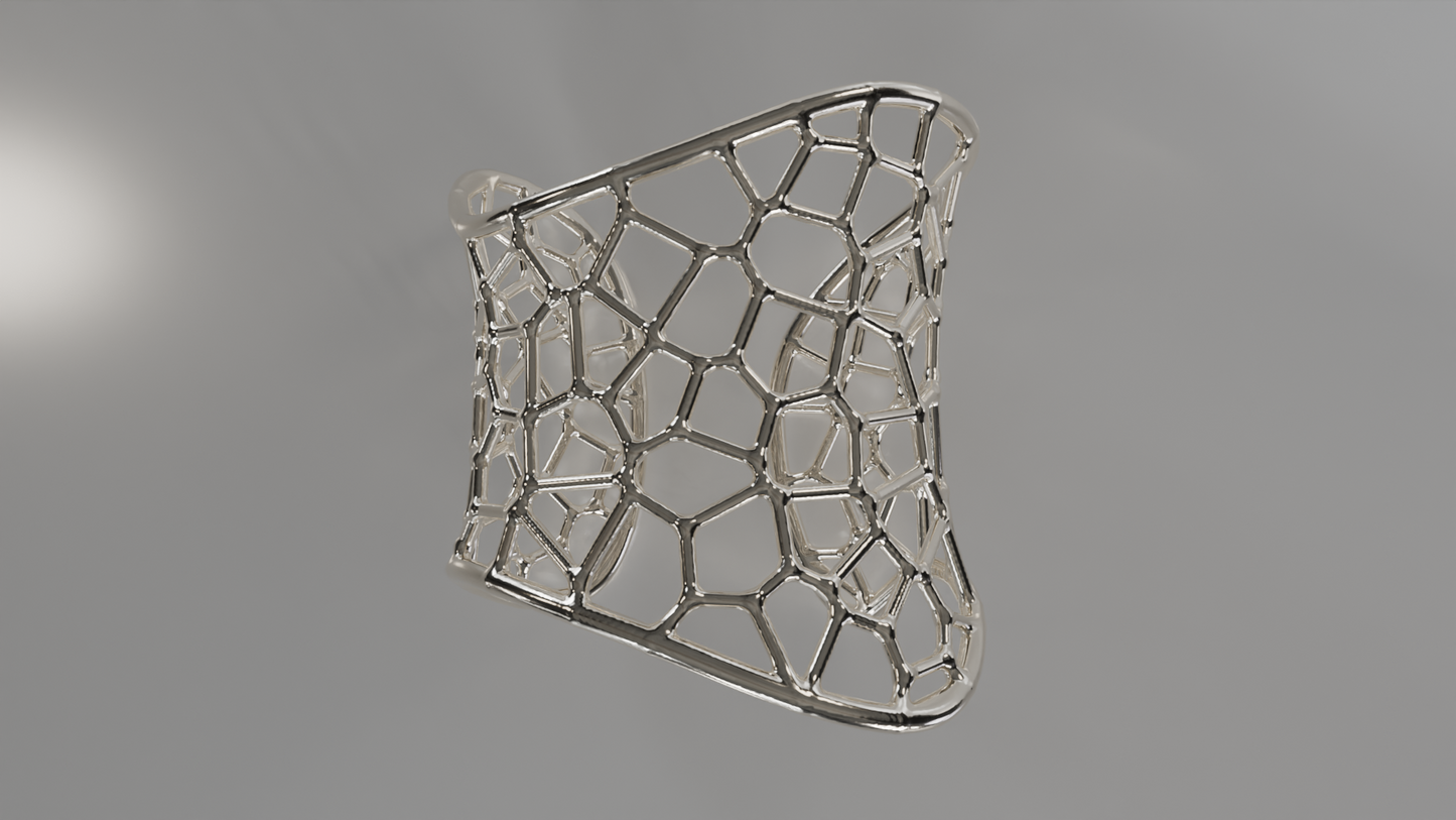 Celestial Web: Openwork Cuff Bracelet