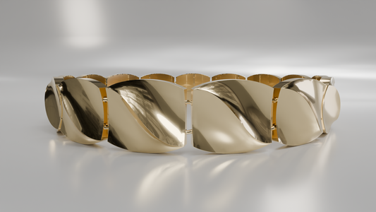 Sculptural Curved Link Bracelet