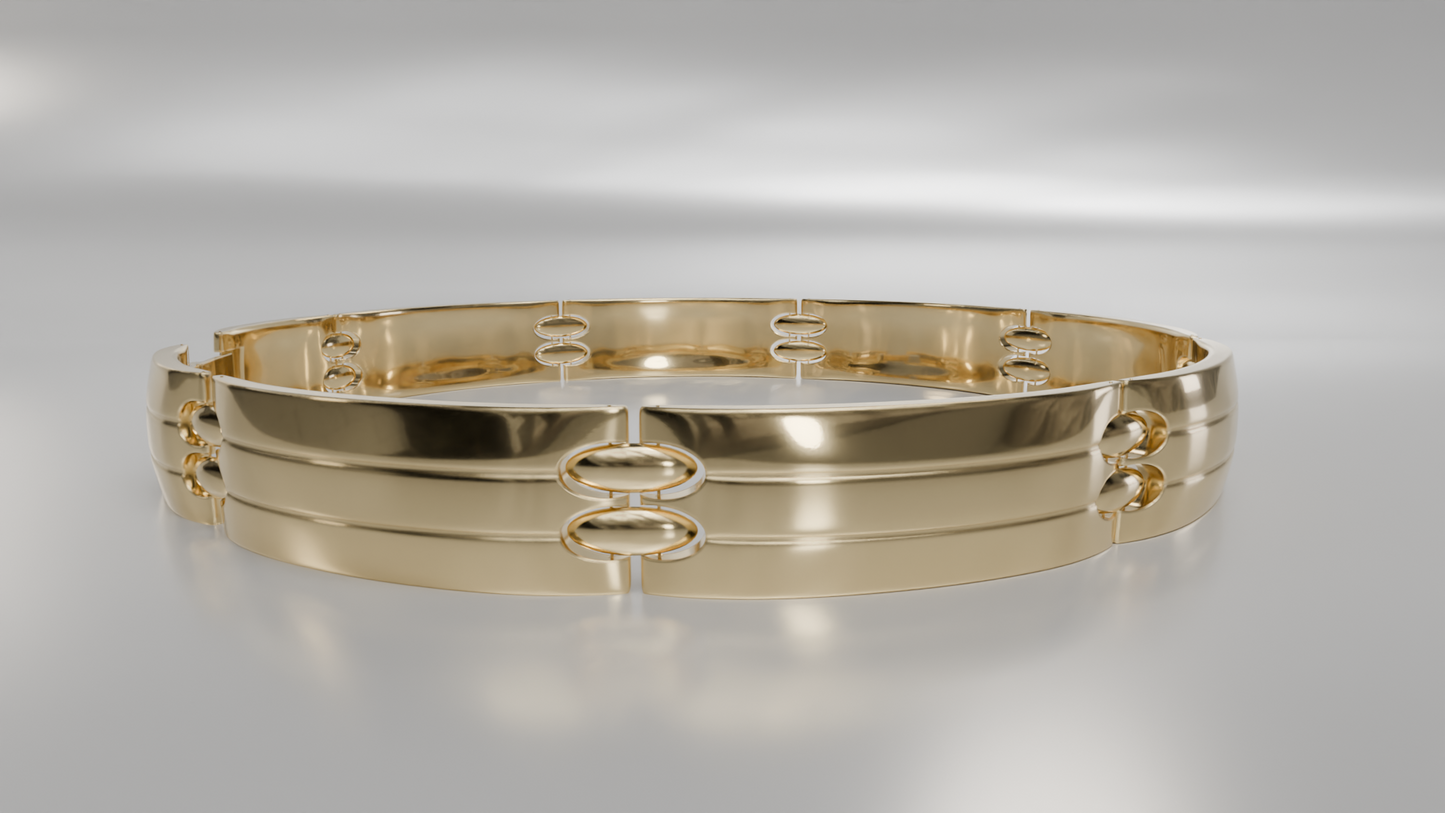 Modern Link Bracelet with Interlocking Details