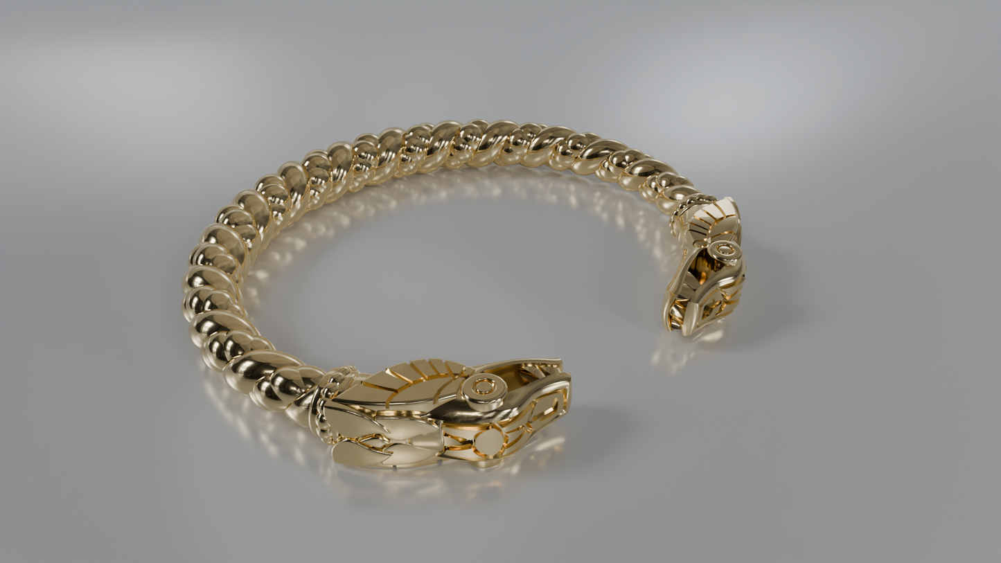 Golden Serpent Clasp Bracelet