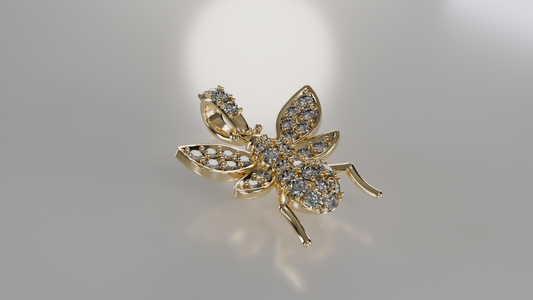 Diamond Pave Honey Bee Pendant
