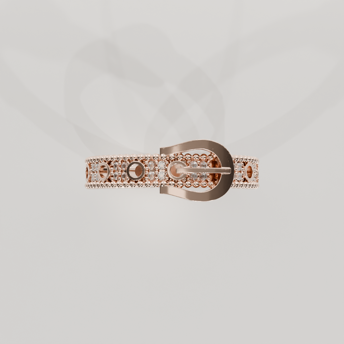 Belt Buckle Ring II, rose flat