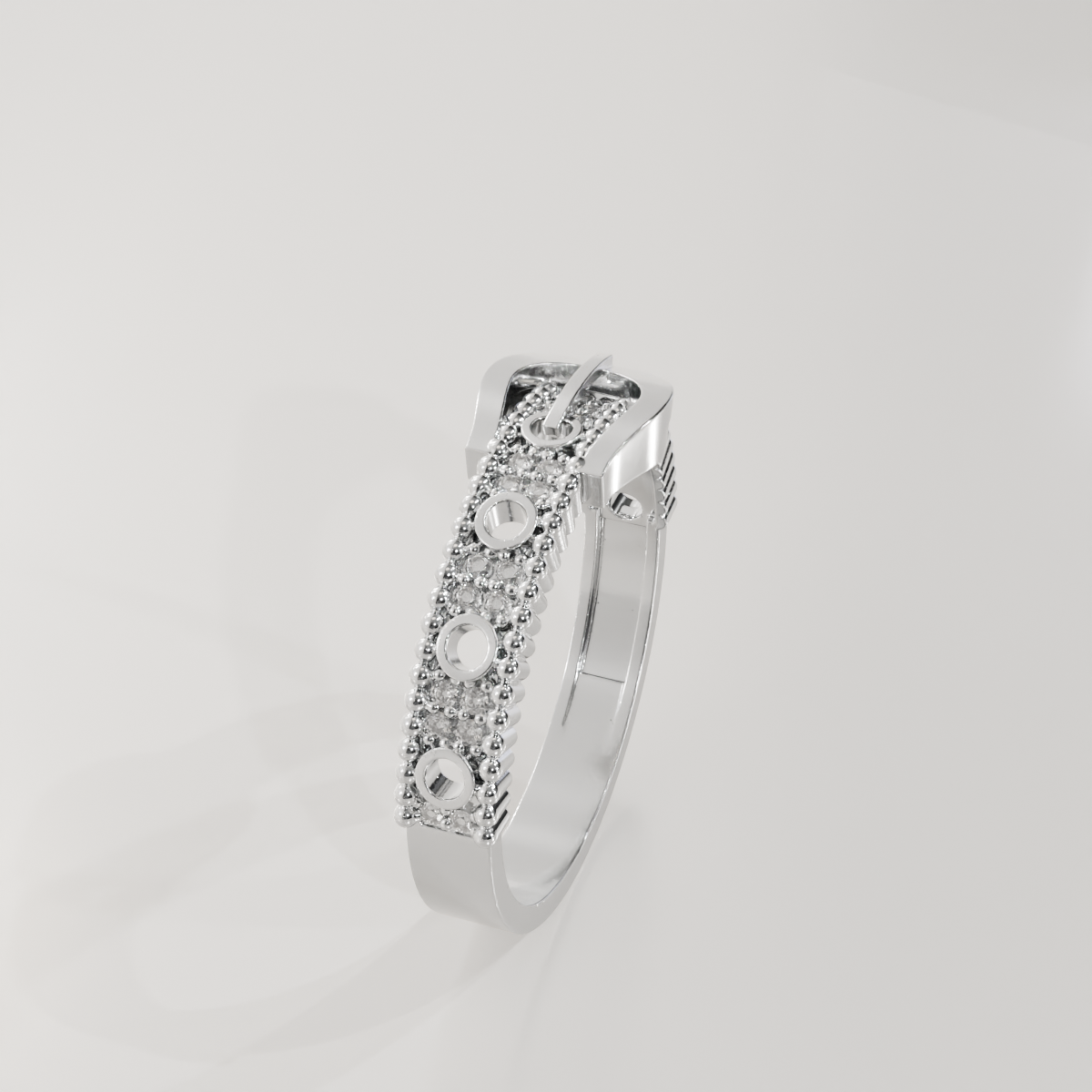 Belt Buckle Ring II, white left