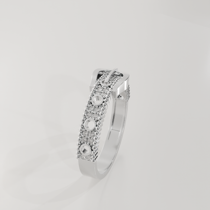 Belt Buckle Ring II, white left