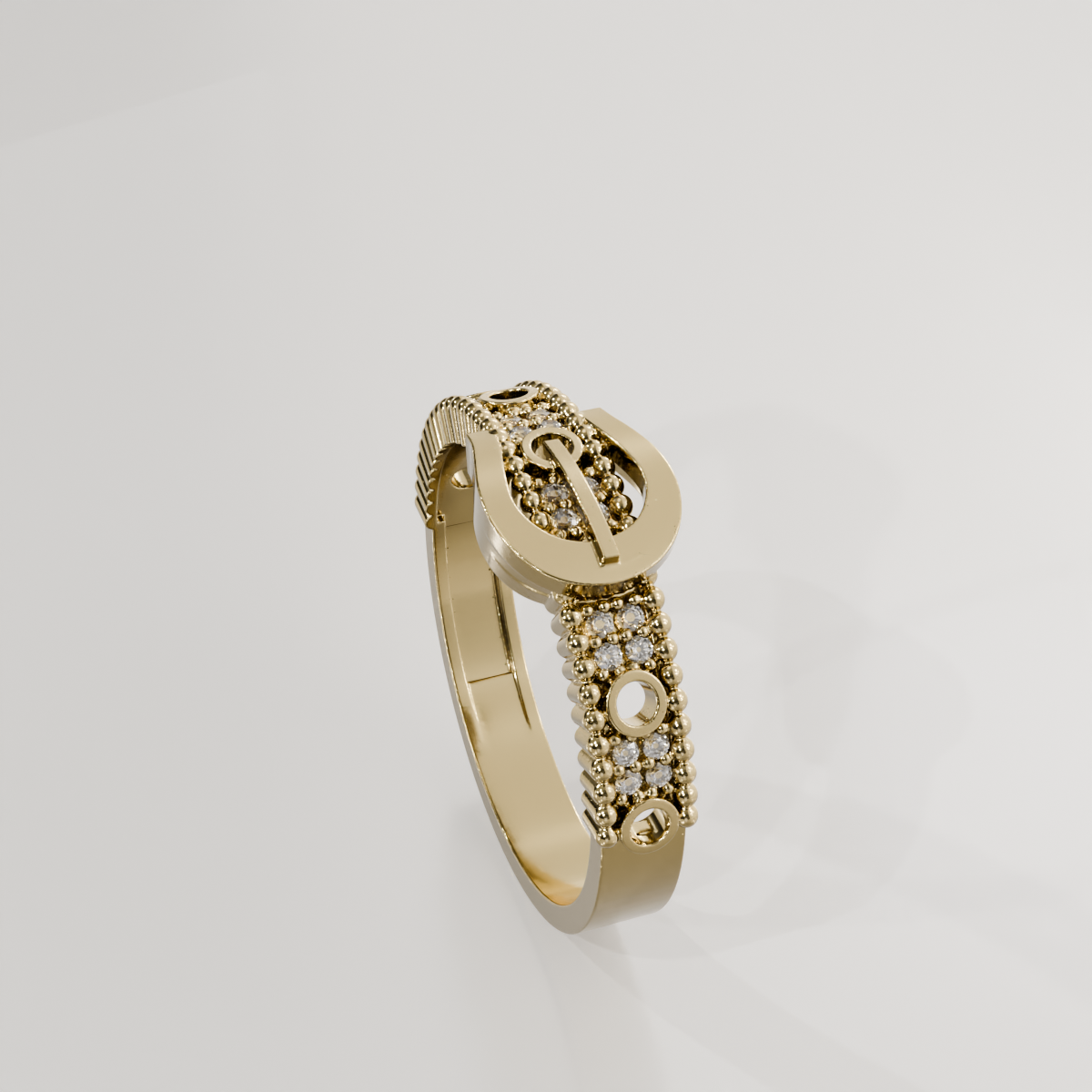 Belt Buckle Ring II, yellow right