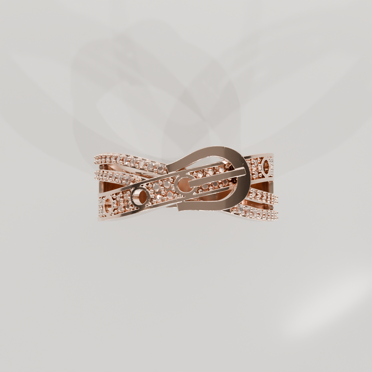 Belt Buckle Ring, rose flat