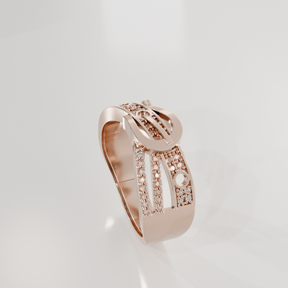 Belt Buckle Ring, rose right