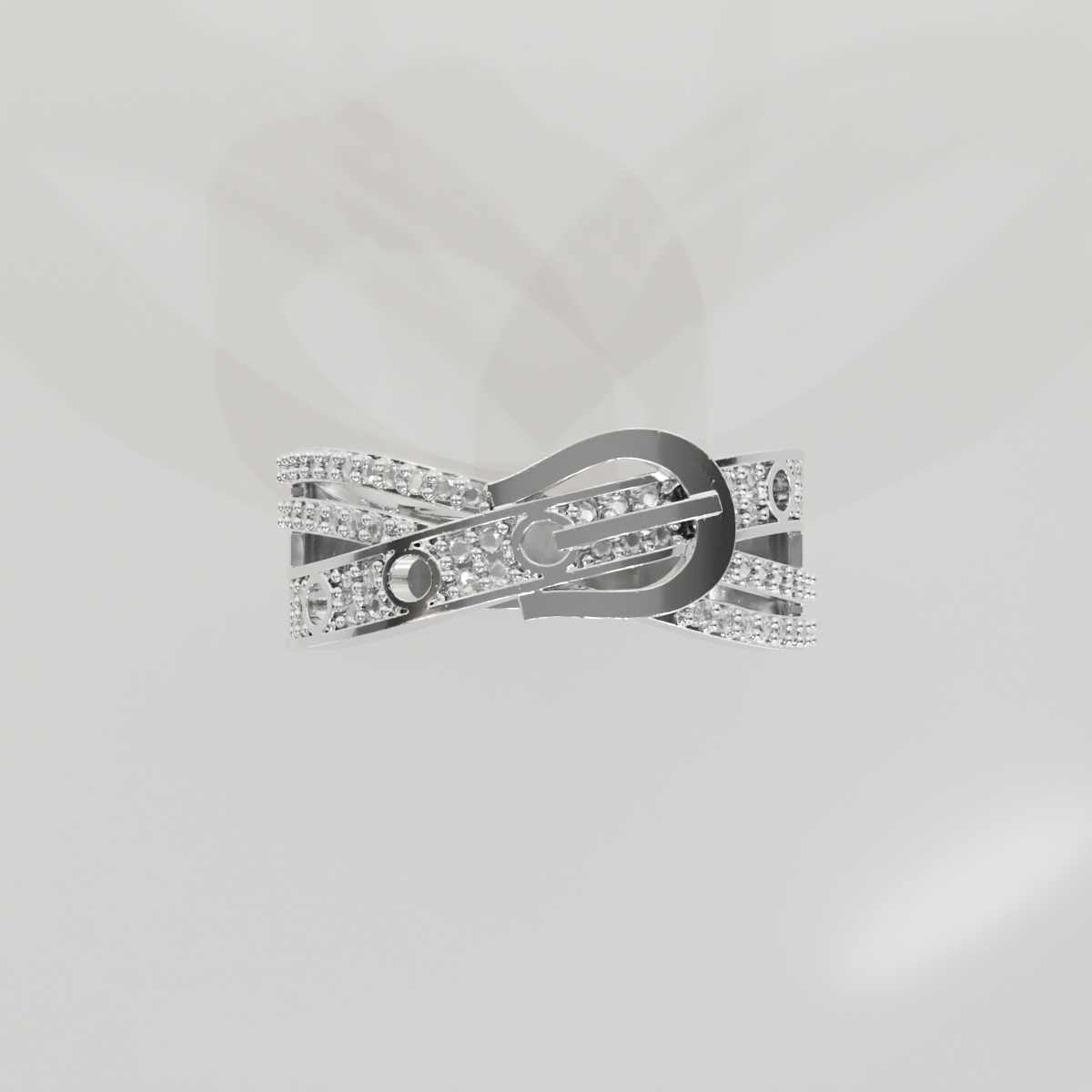 Belt Buckle Ring, white flat