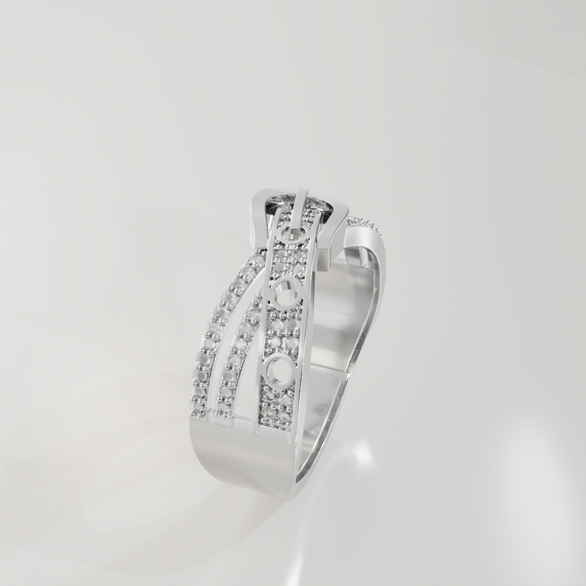 Belt Buckle Ring, white left