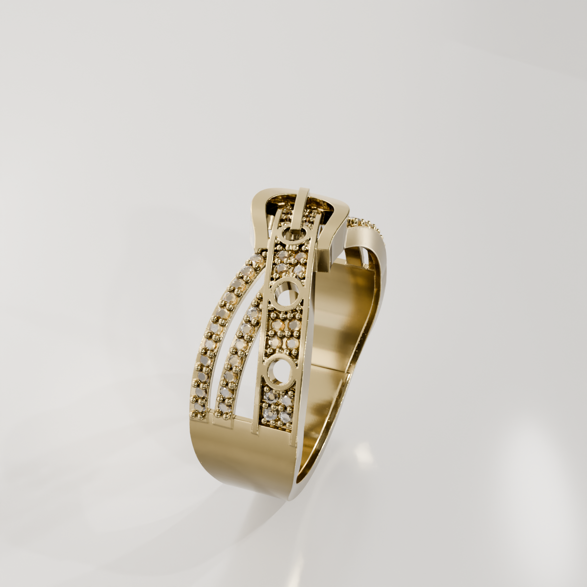 Belt Buckle Ring, yellow left