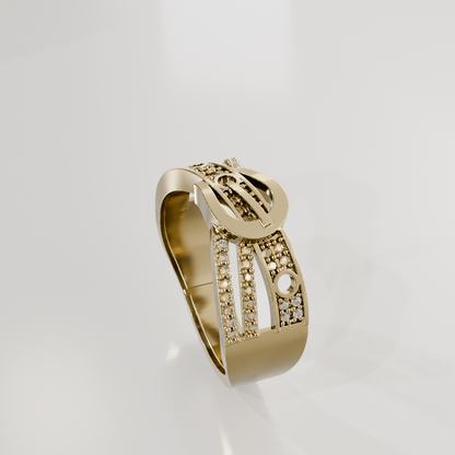 Belt Buckle Ring, yellow right