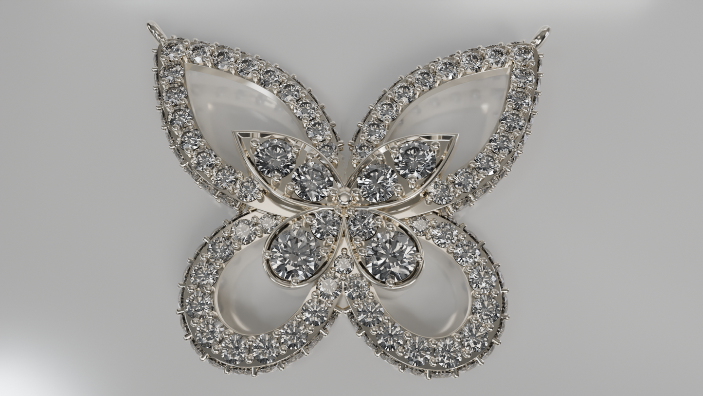 Diamond Butterfly Pendant Necklace