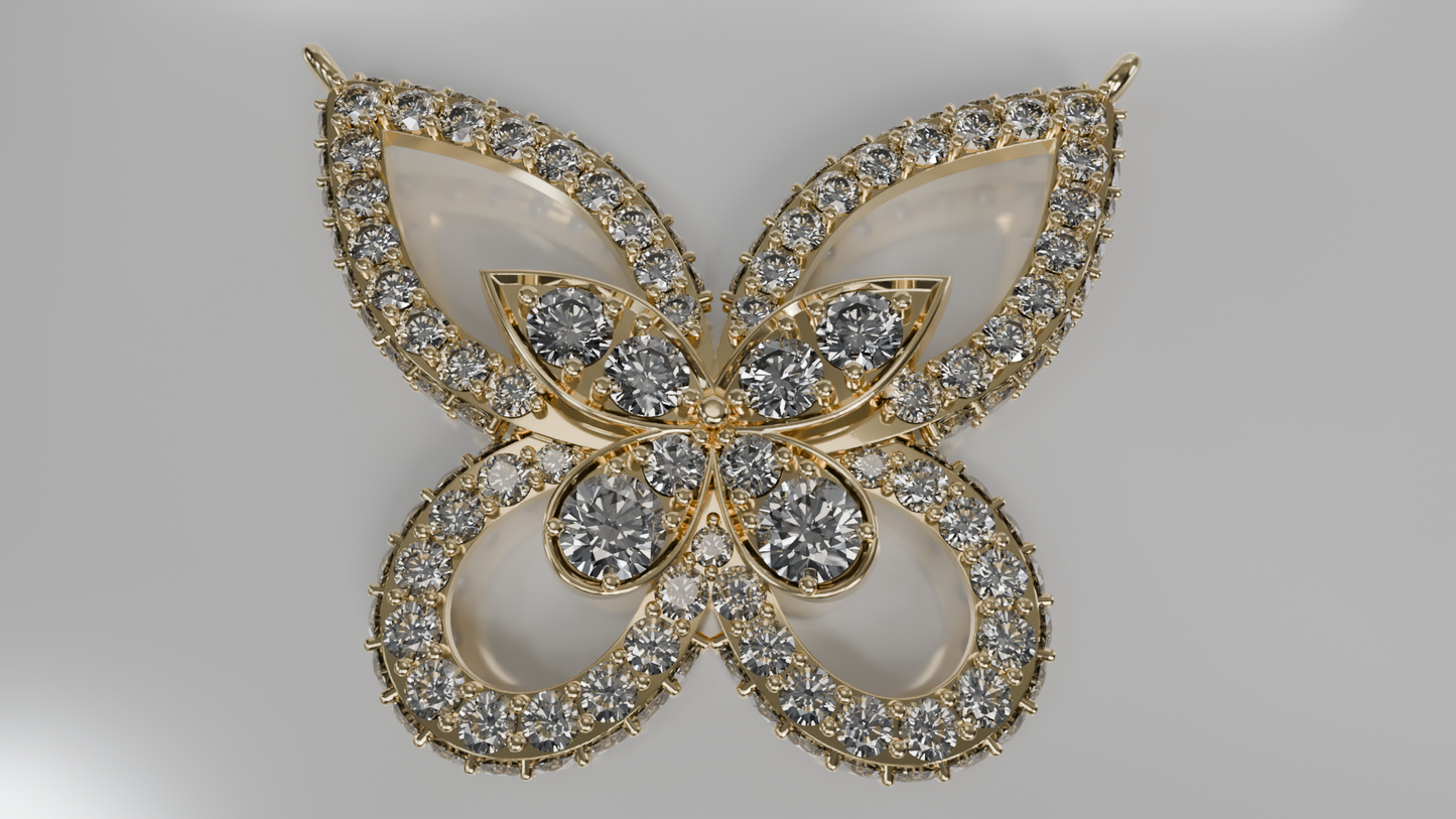 Diamond Butterfly Pendant Necklace