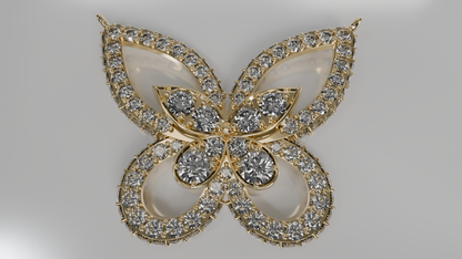 Diamond Butterfly Pendant Necklace