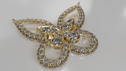 Diamond Butterfly Pendant Necklace