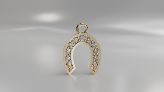 Diamond Horseshoe Charm