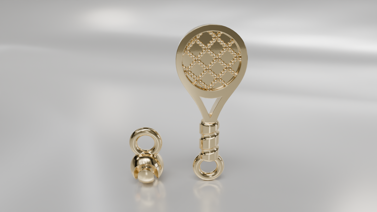 Tennis Ball and Racket Charm Set