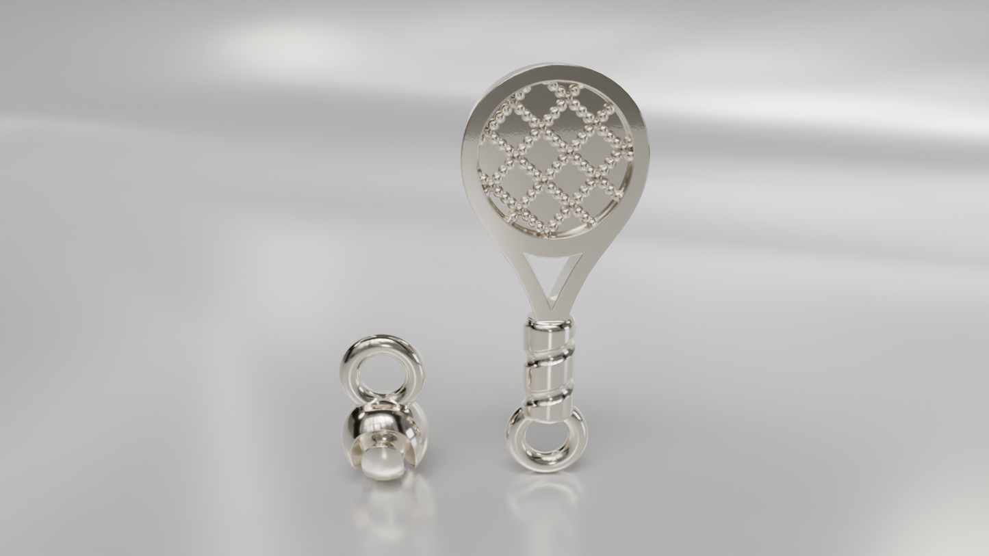 Tennis Ball and Racket Charm Set
