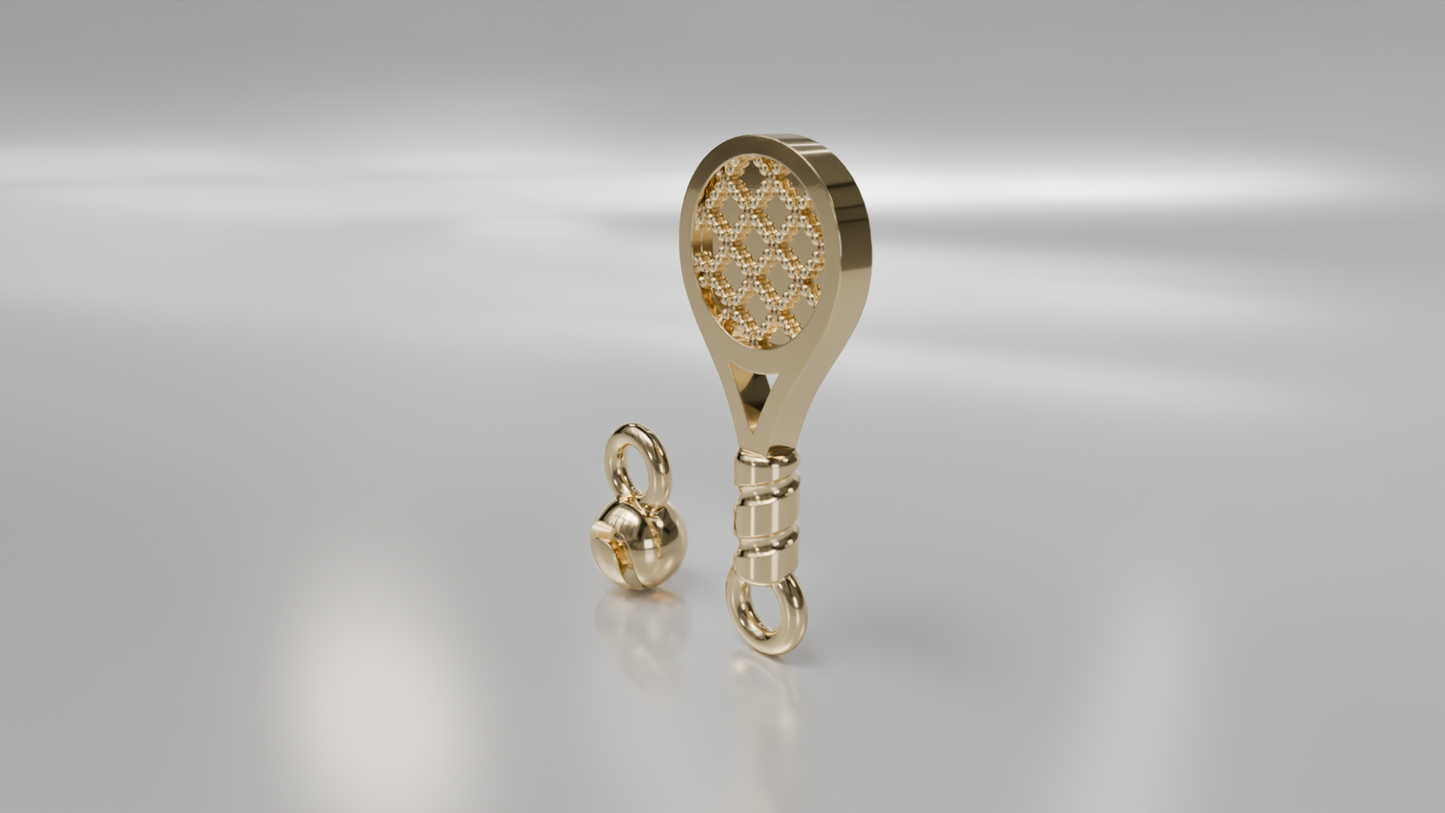 Tennis Ball and Racket Charm Set