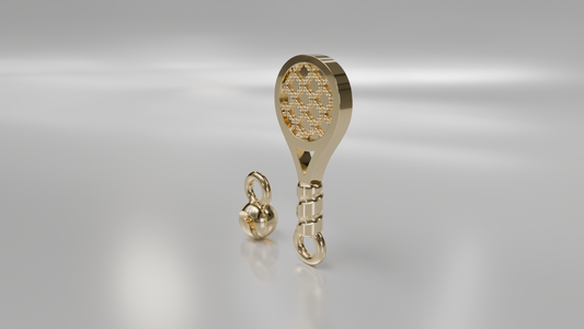 Tennis Ball and Racket Charm Set