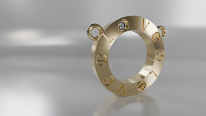 Love Token: Diamond Accent "LOVE" Ring Pendant