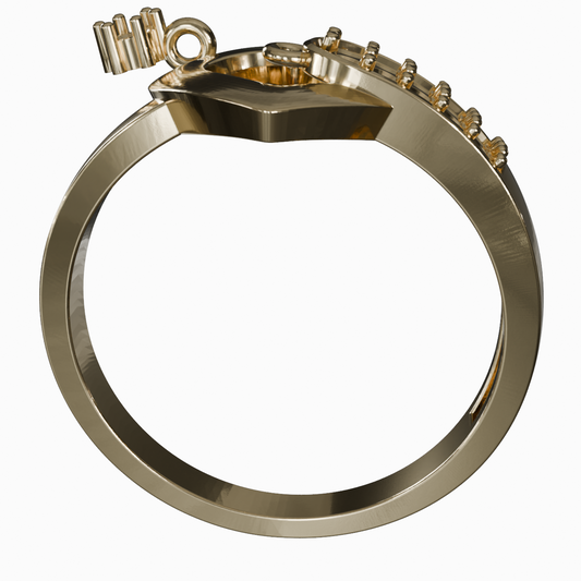 Lover's Knot — Triple Pavé Knot Ring, yellow gold