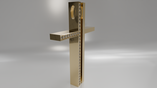 Diamond Accent Modern Cross Pendant