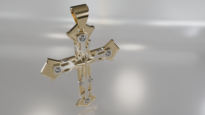 Luxurious Gold Cross Pendant