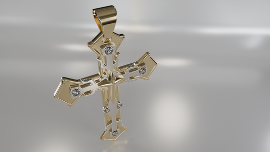 luxurious gold cross pendant