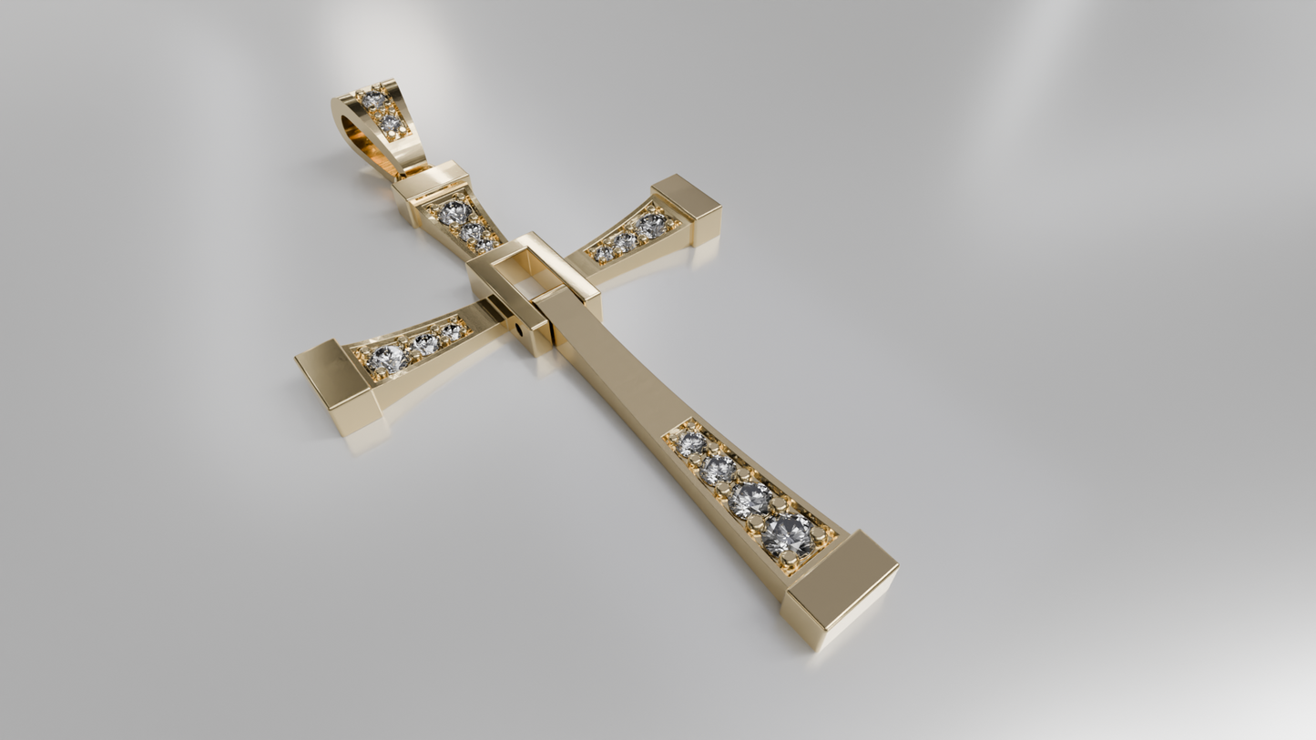 Luxury Cross Pendant with Diamond Accents