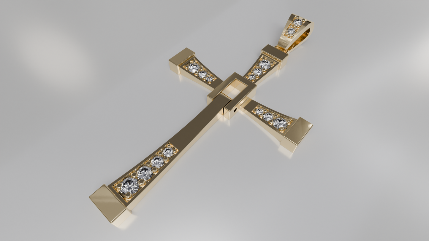 Luxury Cross Pendant with Diamond Accents