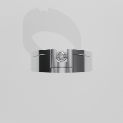Men's Round Diamond Flat Band Ring - Tension-Style Setting - 0.24 ct - 14K Gold - White - Flat