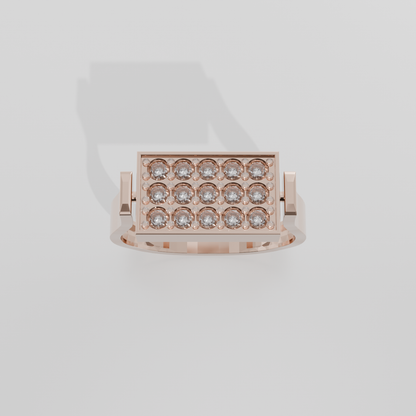 Pavé Diamond Band Ring, rose hero