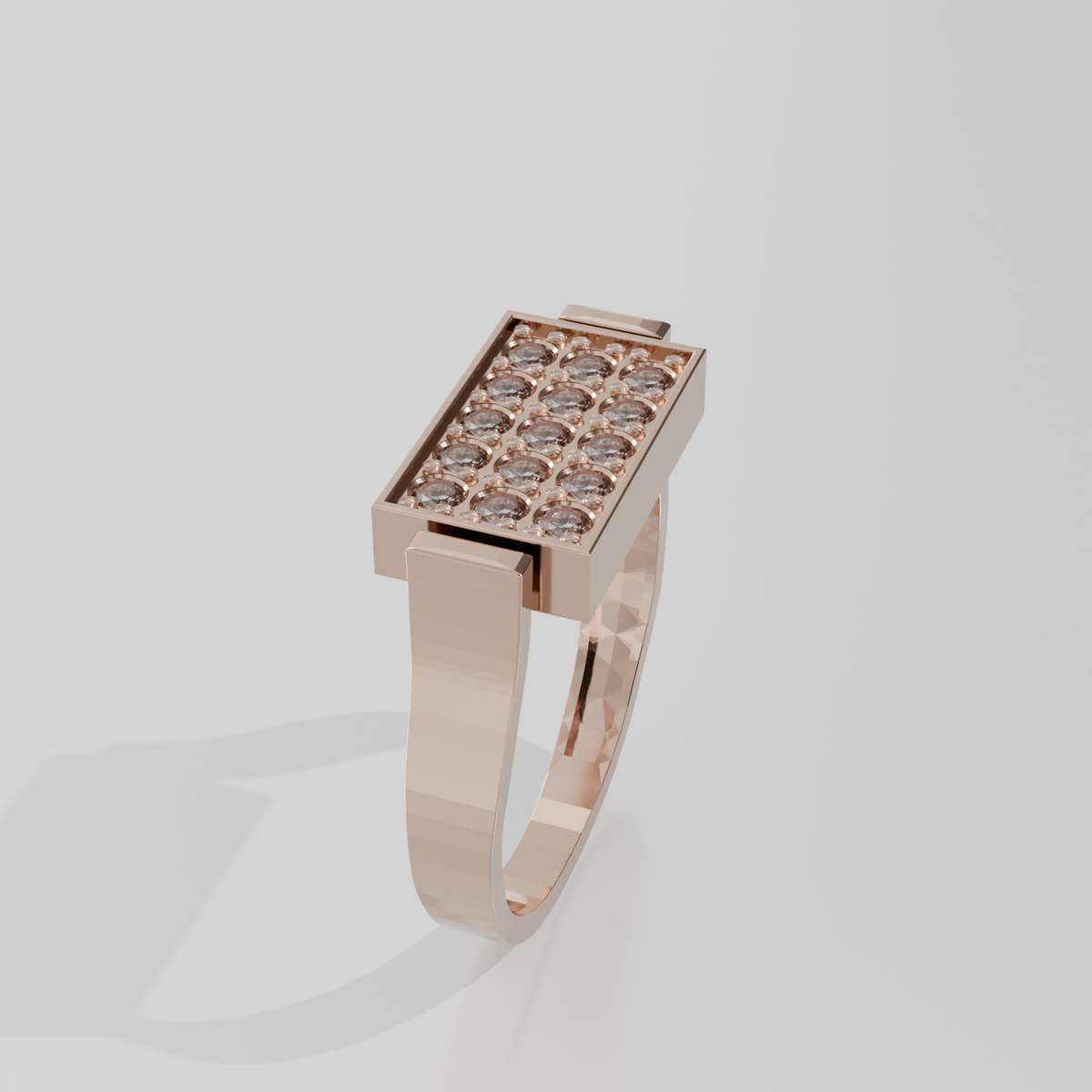 Pavé Diamond Band Ring, rose left