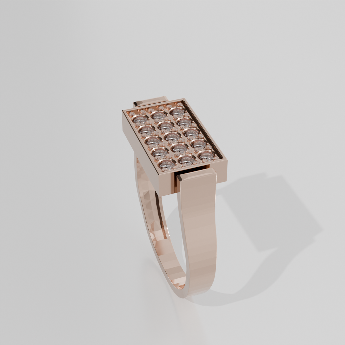 Pavé Diamond Band Ring, rose right