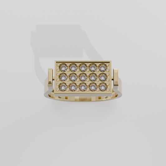 Pavé Diamond Band Ring, yellow hero