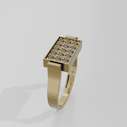 Pavé Diamond Band Ring, yellow left