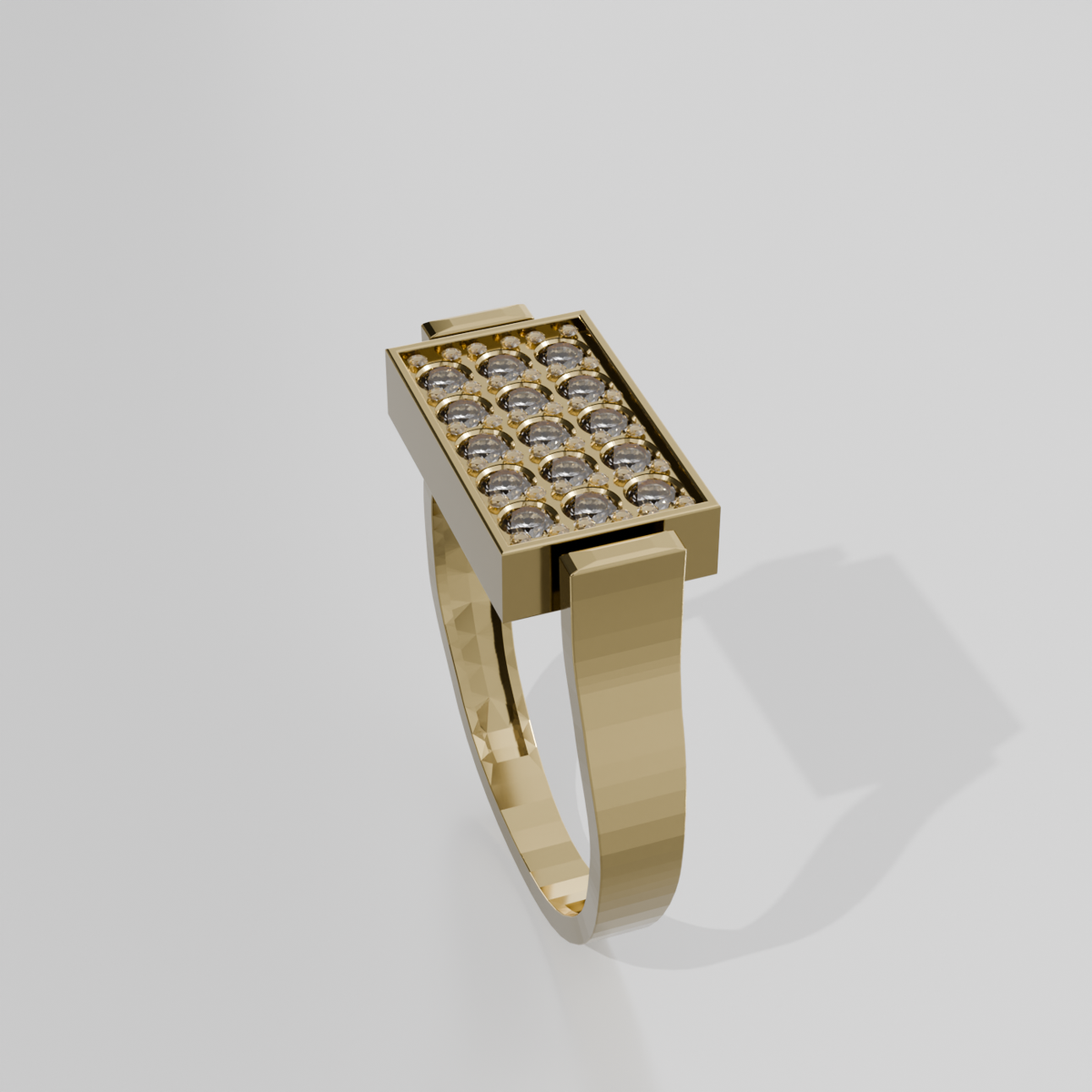 Pavé Diamond Band Ring, yellow right