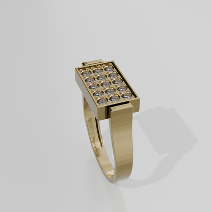 Pavé Diamond Band Ring, yellow right